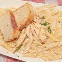 Build Your Own Pasta · Choice of penne or fettuccine pasta, Alfredo, marinara or vodka sauce, grilled or breaded ch...