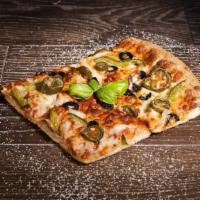 Square Vegan Spice Sensation Pizza · Hot n' Fresh 14