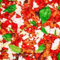 Square Vegan Buffalo Chicken Pizza · Hot n' Fresh 14