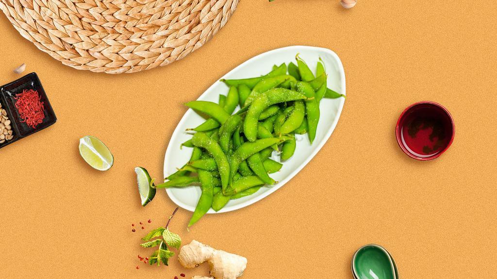 Luxury Edamame · Steamed Asian green beans with kosher sea salt.
