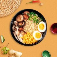 Black Miso Secret · Vegan noodles, dark miso broth, shiitake mushrooms, soy sauce, black garlic oil, green onion...