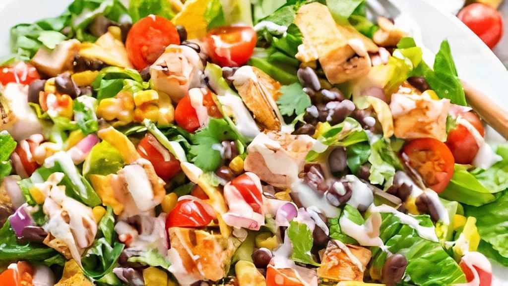 Chicken Salad · Delicious hand tossed salad. Served with juicy delicious chicken with your choice of sauces and dressing on the side.