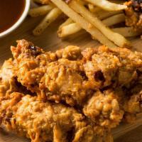 Chicken Tenders - · Made to order freshly breaded and fried jumbo chicken tenders served with  choice of dust an...