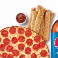 Thin Crust Meal Deal With Pepsi® · Thin Crust Pepperoni Pizza, Crazy Combo® and a 2-liter PEPSI®