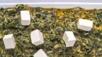 Saag Paneer · Cottage cheese with spinach.