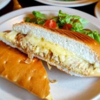 Tuna Melt Panini · Grilled Panini Sandwich made on a European Flatbread, and topped with Fresh tuna salad, ched...