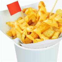 Cheese Fries · Golden-crispy fries salted to perfection. Topped with melted cheese.