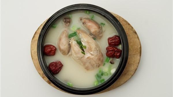 Sam Gye Tang · Small chicken, stuffed with glutinous rice, ginseng and jujubes.