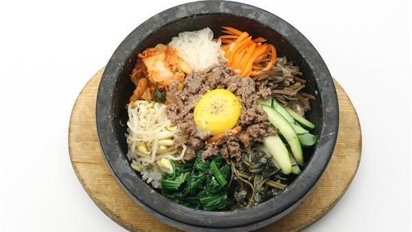 38 Y. Gobdol Bi Bim Bab · Hot. Assorted vegetables over rice with kimchi and egg in hot stone pot.