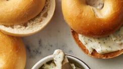Bagel And Butter Sandwich · Boiled and baked round bread roll.