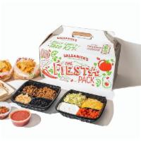 Family Fiesta Pack · Make your own taco pack for 5. Includes rice, beans, protein & toppings.. Comes with chips &...