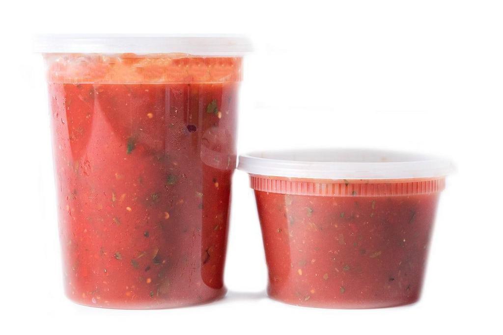 Salsa · One pint feeds 4-6 people. One quart feeds 8-10 people. Chips sold separately.
