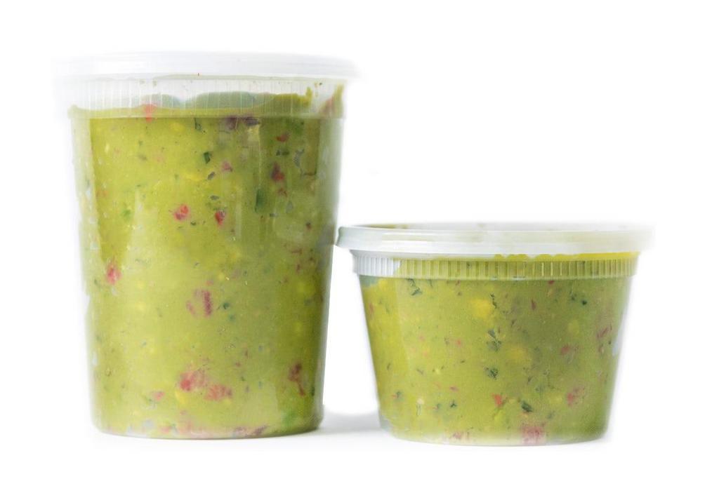 Guac · One pint feeds 4-6 people. One quart feeds 8-10 people. Chips sold separately.