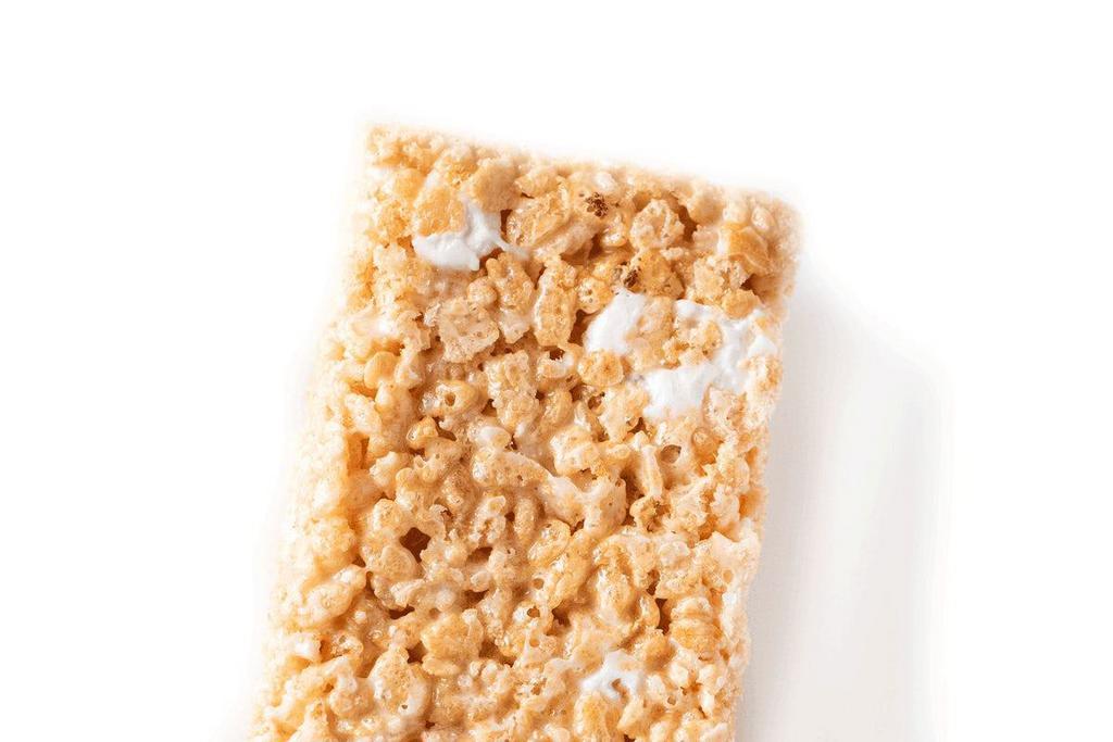 Chewy Marshmallow Bar · Gluten-free crispy rice puffs folded with marshmallow cream and a touch of brown butter and sea salt.