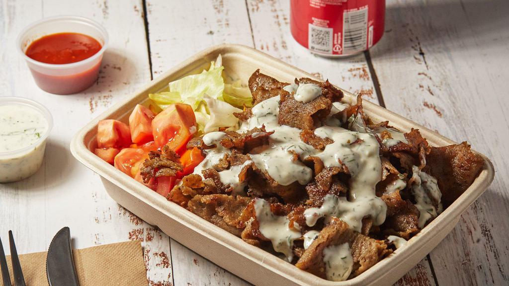 Beef Gyro Platter · Beef gyro platter, served with your choice of sauce.
