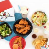 Medium Family Meal · 16 tenders or 32 nuggets, sharable salad, and 2 family meal size waffle fries.