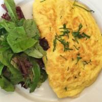 Ham And Swiss Cheese Omelet · Served with field greens. Served with a side of salad.