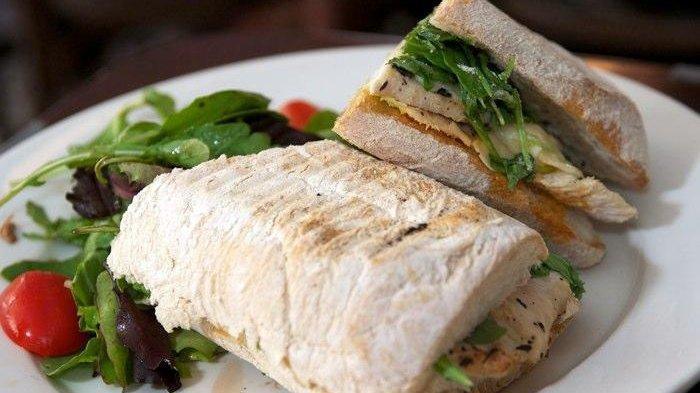 Grilled Chicken Panini · All-natural chicken with avocado, arugula, Asiago cheese and roasted tomatoes vinaigrette on sour dough bread. Served with a side of salad.