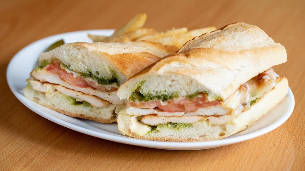 Grilled Chicken Sandwich · Chicken breast and Swiss cheese with lettuce and tomato