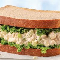 Chicken Salad Sandwich · Grilled chicken salad with fresh leaf lettuce and a pinch of Cyprus sea salt on our organic ...