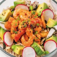 Sweet & Spicy Firecracker Shrimp Poke  Bowl · Cooked shrimp, avocado, and fresh veggies with sweet & spicy poke sauce, toasted almonds, te...