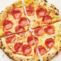 Pepperoni Pizza · Our seasoned tomato sauce, mildly spiced pepperoni and lots of melty mozzarella make this a ...