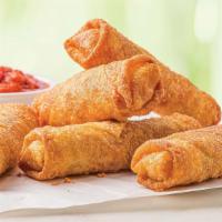 Pizza Logs · Crispy dough filled with melty whole milk mozzarella, pepperoni, and tomato sauce. Served wi...