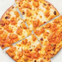 Buffalo Chicken Pizza · Diced chicken tossed in our signature Buffalo wing sauce with creamy blue cheese dressing an...