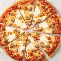 Lasagna Pizza · Our signature pizza crust topped with pizza sauce, mozzarella cheese, ricotta cheese, meatba...