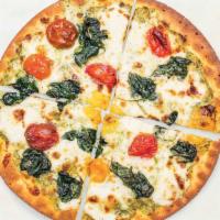 Pesto, Tomato & Spinach Veggie Crust Pizza · Our 10