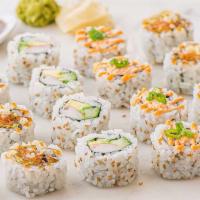 Cooked Family Pack Sushi - 24 Pieces · A 3-roll pack of our cooked favorites: California Roll, Spicy Shrimp Roll, and Shrimp Tempur...