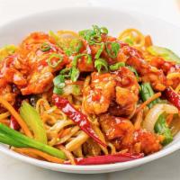 Spicy General Tso'S Chicken With Lo Mein · Ready to heat, our stir-fried chicken is tossed with our spicy General Tso’s sauce and chili...