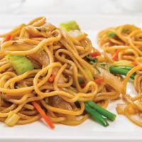 Veggie Lo Mein · Lo Mein noodles stir-fried with crisp-tender vegetables; dressed in sauce with notes of sesa...