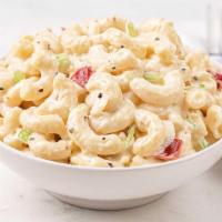 Homestyle Macaroni Salad · Classic macaroni salad with traditional elbow pasta, celery, onion, and red peppers, tossed ...