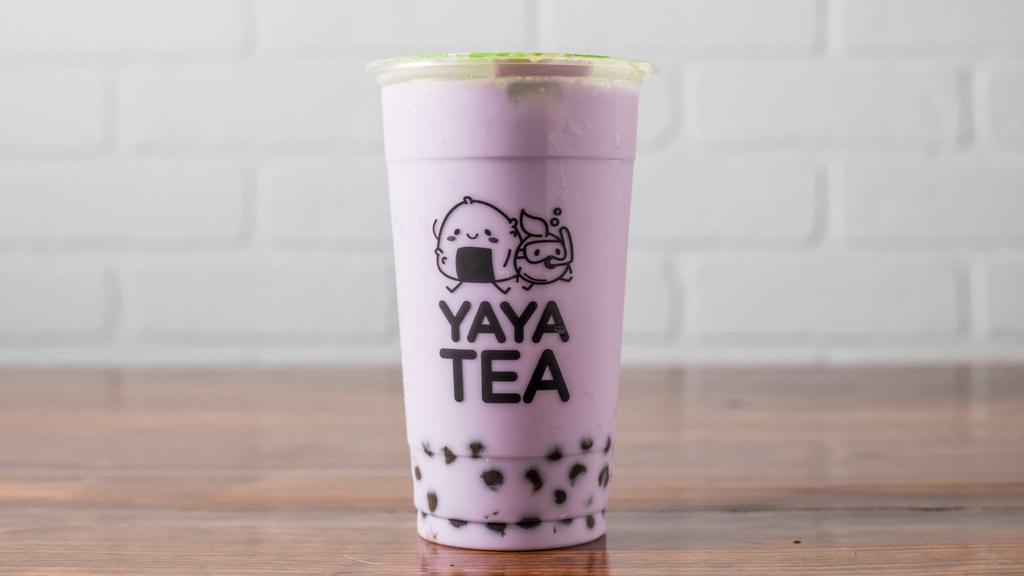 Taro Milk Tea · A starchy root with a sweet nutty taste and hints of vanilla