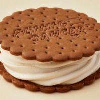 Flying Saucers® (Individual) · Soft ice cream sandwiched between two flying saucer® chocolate wafers.