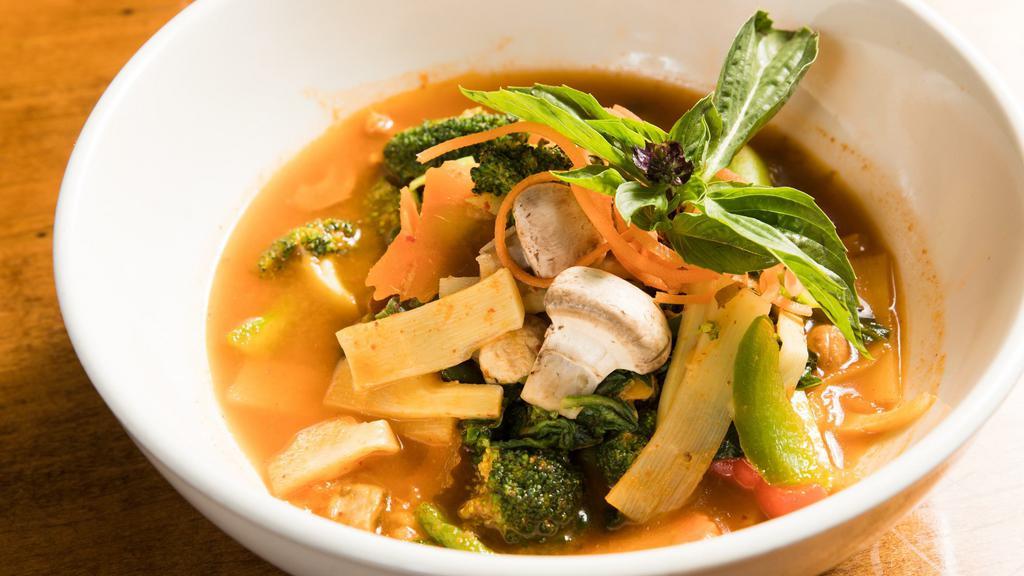 Jungle Curry (Lunch) · Thai spicy. With mixed vegetable and cashew nut (no coconut milk).