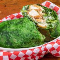 1248. Crispy Chicken Caesar Wrap · Chicken Parmesan, Tomato, Red Onion and Romaine all wrapped in a Spinach Tortilla. Add a sid...