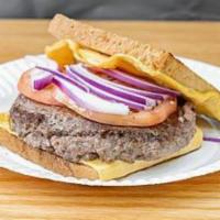 Grilled Cheeseburger, Crispy Bread ( Like Grilled Cheese Sandwich) Melted American Cheese, Tomato, Onions · Grilled cheeseburger, crispy bread ( like grilled cheese sandwich) melted American Cheese, t...