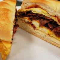 Texas, Hot Roast Beef, Melted Cheddar Cheese, Red Onions, Bbq Sauce On A Hero · Hot roast beef, melted cheddar cheese, red onions, Bbq sauce on a hero.