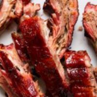 Barbecued Spare Ribs · A cut of meat from the bottom section of the ribs.