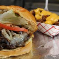 Mushroom Swiss · Lettuce, tomato, garlic aioli, swiss cheese, grilled mushroom and onions.