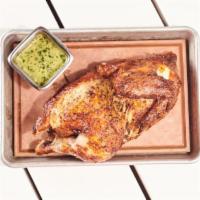 Roasted Half Chicken · salt and pepper rub; garlic and rosemary. contains: garlic