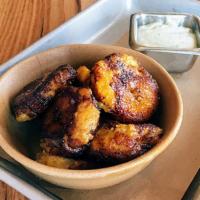 Plantains · fried plantains tossed in salt and cayenne pepper. contains: garlic, soy, eggs, refined sugar.