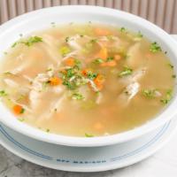Estelle'S Chicken Soup · Fortified broth with plenty of vegetables and poached chicken.