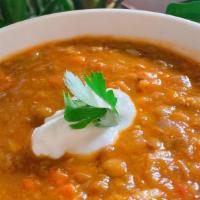 Curried Lentil Soup (12 Oz) · Vegan, gluten free. Thick, hearty veggie soup packed with flavor with a bit of a kick. Extra...
