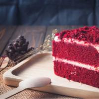 Red Velvet Cake · Moist cake with cream cheese frosting.