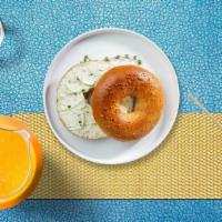 Bagel With Flavoured Cream Cheese · Get a wholesome toasted bagel with flavoured cream cheese.