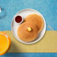3 Pancakes & Syrup · Fluffy pancakes cooked with care and love served with syrup and your choice of toppings.