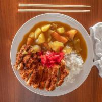 Chicken Katsu Curry Rice · Deep-fried panko-crusted chicken cutlet served with curry and white rice. Stew like curry wi...